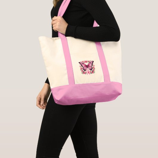 Aangepaste roze borstkanker tote bag (Voorkant (product))