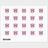 Aangepaste roze borstkanker vierkante sticker (Vel)