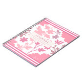 Aangepaste roze botanische notitieboek (Linkerzijde)