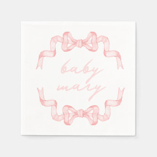Aangepaste Roze Bow Baby shower servetten