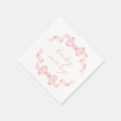 Aangepaste Roze Bow Baby shower servetten (Hoek)
