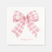 Aangepaste Roze Bow Baby shower servetten (Voorkant)