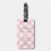 Aangepaste Roze Bow Bloemen Coquette Esthetische F Bagagelabel (Achterkant verticaal)