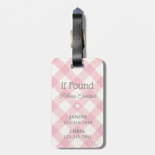 Aangepaste Roze Bow Bloemen Coquette Esthetische F Bagagelabel (Achterkant verticaal)