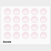 Aangepaste Roze Bow, Roze Lint Ronde Sticker (Vel)