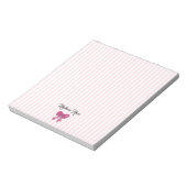 Aangepaste Roze Bow Roze Stripe Preppy Notitieblok (Linkerzijde)