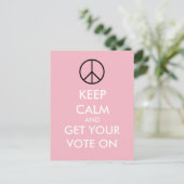 Aangepaste roze Briefkaarten kalm houden en stemme (Staand voorkant)