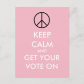 Aangepaste roze Briefkaarten kalm houden en stemme (Voorkant)