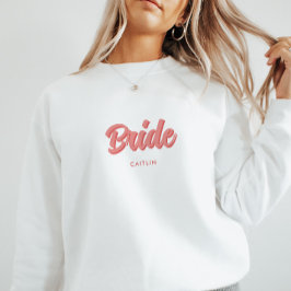 Aangepaste Roze 'Bruid' Bachelorette Bruiloft Trui