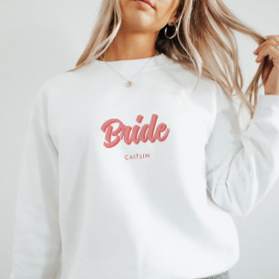 Aangepaste Roze 'Bruid' Bachelorette Bruiloft Trui