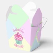 Aangepaste roze bruiddagcupcake bedankdoosjes (Geopend)