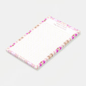 Aangepaste  Roze Bruin Dot Grid Nieuwe Baby Planne Post-it® Notes (Schuin)