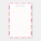 Aangepaste Roze Bruin Dot Grid Nieuwe Baby Planne Post-it® Notes (Voorkant)