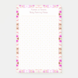 Aangepaste Roze Bruin Dot Grid Nieuwe Baby Planne Post-it® Notes