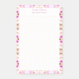 Aangepaste Roze Bruin Dot Grid Student Gift Planne Post-it® Notes