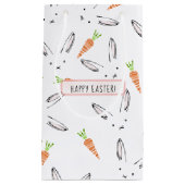 Aangepaste Roze Bunny Konijn en Wortel Patroon Man Klein Cadeauzakje (Voorkant)