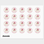Aangepaste roze cadeau van de Kerstman Ronde Sticker (Vel)