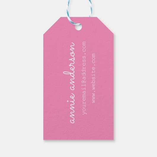 Aangepaste roze cadeautjes Labels Cadeaulabel (Achterkant)