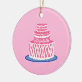 Aangepaste roze Cake Keramisch Ornament (Links)