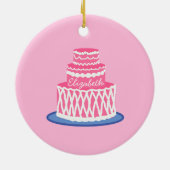 Aangepaste roze Cake Keramisch Ornament (Achterkant)