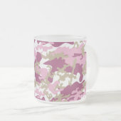 Aangepaste roze Camo Frosted Beer Mok (Voorkant rechts)