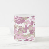 Aangepaste roze Camo Frosted Beer Mok (Voorkant links)