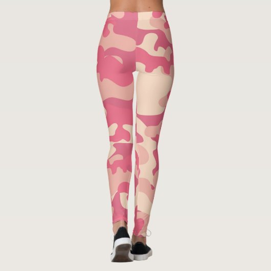 Aangepaste roze Camouflage-Leggings Leggings (Achterkant)