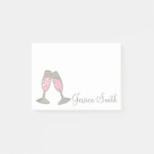 Aangepaste roze champagne Glass Wedding Post Post-it® Notes (Voorkant)