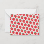 Aangepaste Roze Coquette Aardbei Harten  Notitiekaartje (Achterkant)