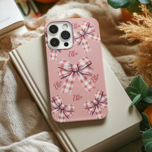 Aangepaste Roze Coquette Boog Telefoonhoes voor Ha Case-Mate iPhone Case