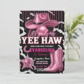Aangepaste Roze Cowgirl Verjaardagsuitnodiging Kaart (Staand voorkant)