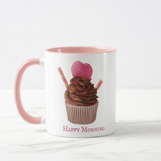 Aangepaste roze cupcake koffie Mok (Links)