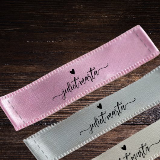 Aangepaste Roze cut en naai handtekening naam sati Satijnen Lint