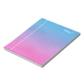 Aangepaste roze cyaan gradiënt gelijnd notitieblok (Linkerzijde)