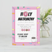 Aangepaste roze donut brunch uitnodiging (Staand voorkant)