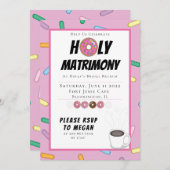 Aangepaste roze donut brunch uitnodiging (Voorkant / Achterkant)