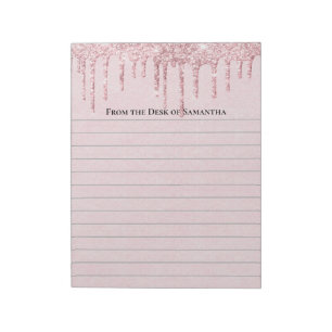 Aangepaste roze druppelaar Glitter Trendy led Notitieblok