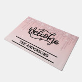Aangepaste Roze Druppelende Glitter Welkom Deurmat (Schuin)
