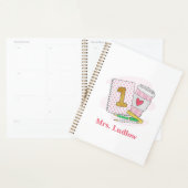 Aangepaste roze eerste klas leraar waardering planner (Display)