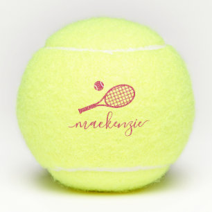 Aangepaste roze Elegant Moderne Manuscript Naam Tennisballen