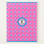 Aangepaste roze en blauwe cupcake planner (Achterkant)