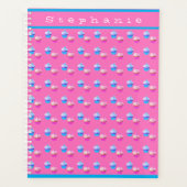 Aangepaste roze en blauwe cupcake planner (Voorkant)