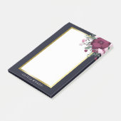 Aangepaste roze en blauwe Floral Post-it® Notes (Schuin)