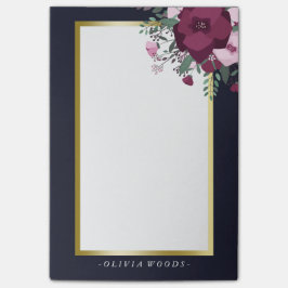 Aangepaste roze en blauwe Floral Post-it® Notes