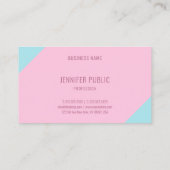 Aangepaste roze en blauwe, moderne, minimale Sjabl Visitekaartje (Achterkant)