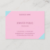 Aangepaste roze en blauwe, moderne, minimale Sjabl Visitekaartje (Achterkant)