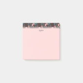 Aangepaste roze en Blauwgroen donkere Floral Post-it® Notes (Voorkant)