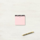 Aangepaste roze en Blauwgroen donkere Floral Post-it® Notes (Op bureau)