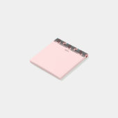 Aangepaste roze en Blauwgroen donkere Floral Post-it® Notes (Schuin)