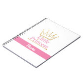 Aangepaste roze en gouden prinses notitieboek (Linkerzijde)